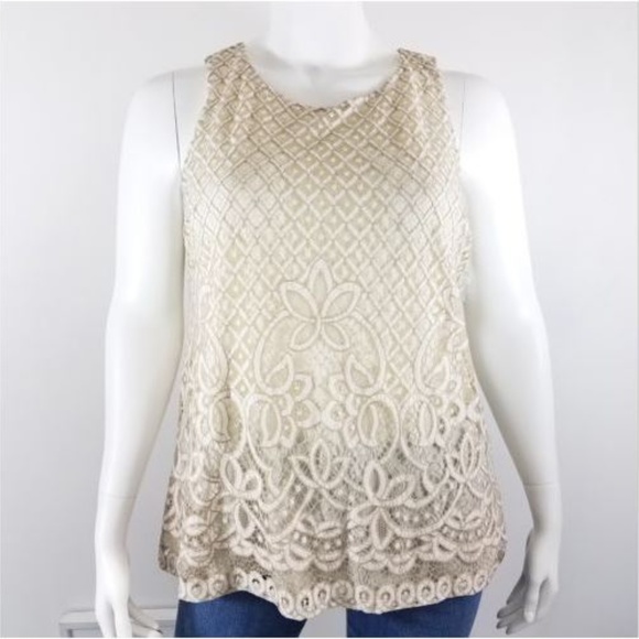 Charter Club Tops - 3/$25 Vintage Cream Embroidered Lace Top XL